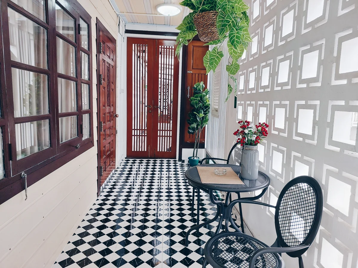 มุมพักผ่อนที่ Green Riverside Homestay